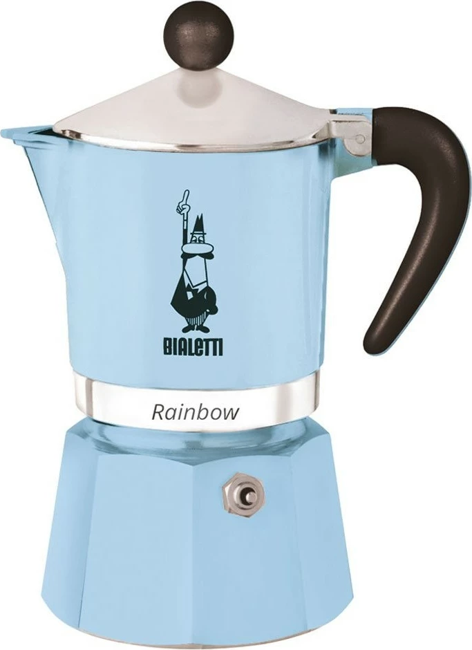 Espressokoker Bialetti Rainbow, 3 filxhana, alumini, kaltër