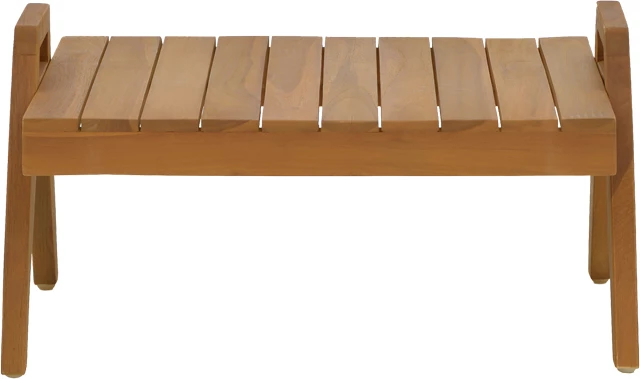 Tavolinë shezlongu, dru tik, ngjyrë natyrale, 60x50x34 cm