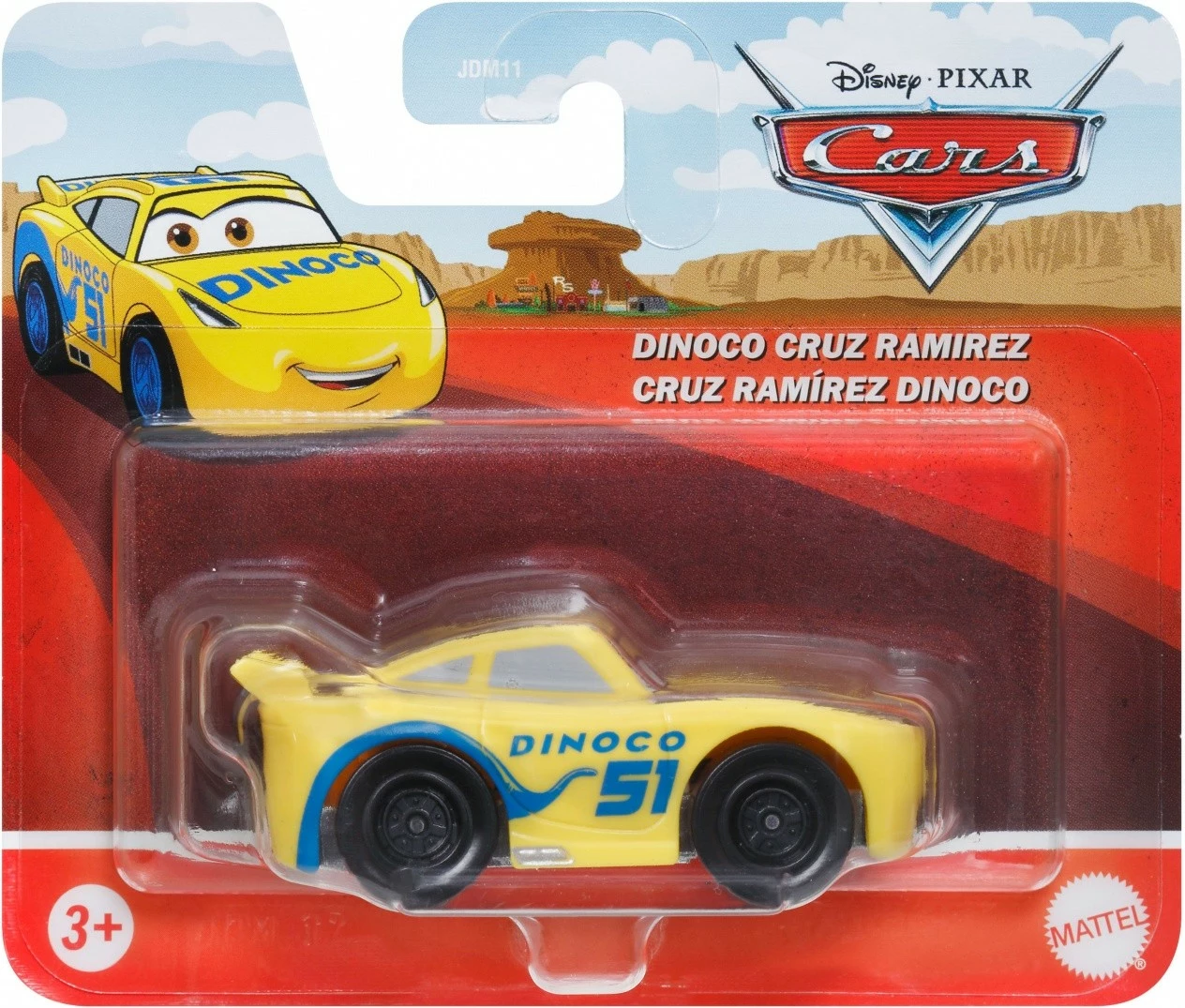 Set makina lodër metalike Disney Pixar Cars, Mattel JDM11, shkallë 1:55, rrota lëvizëse, display 24 copë, Mix
