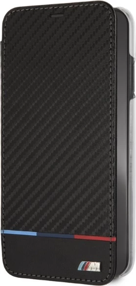 Mbështjellës BMW Carbon Tricolor Stripe për iPhone XS Max, i zi