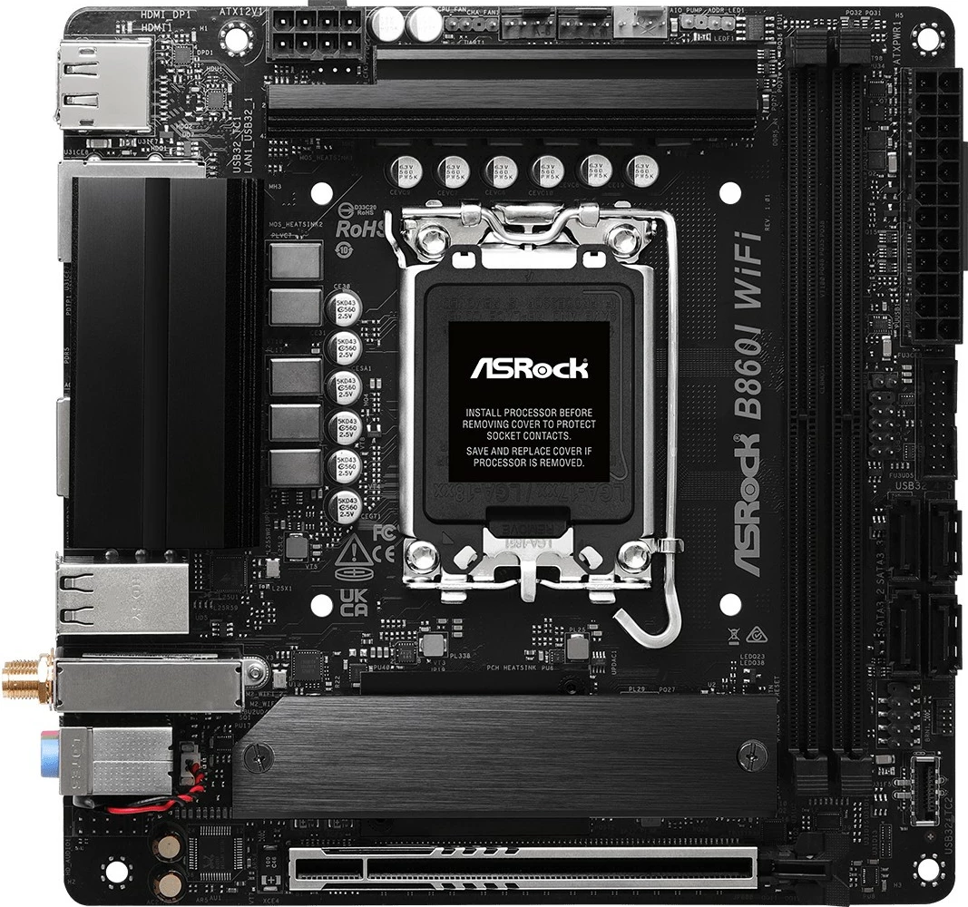 Pllakë amë ASRock B860I WiFi, Intel, LGA 1851, DDR5, mini ITX