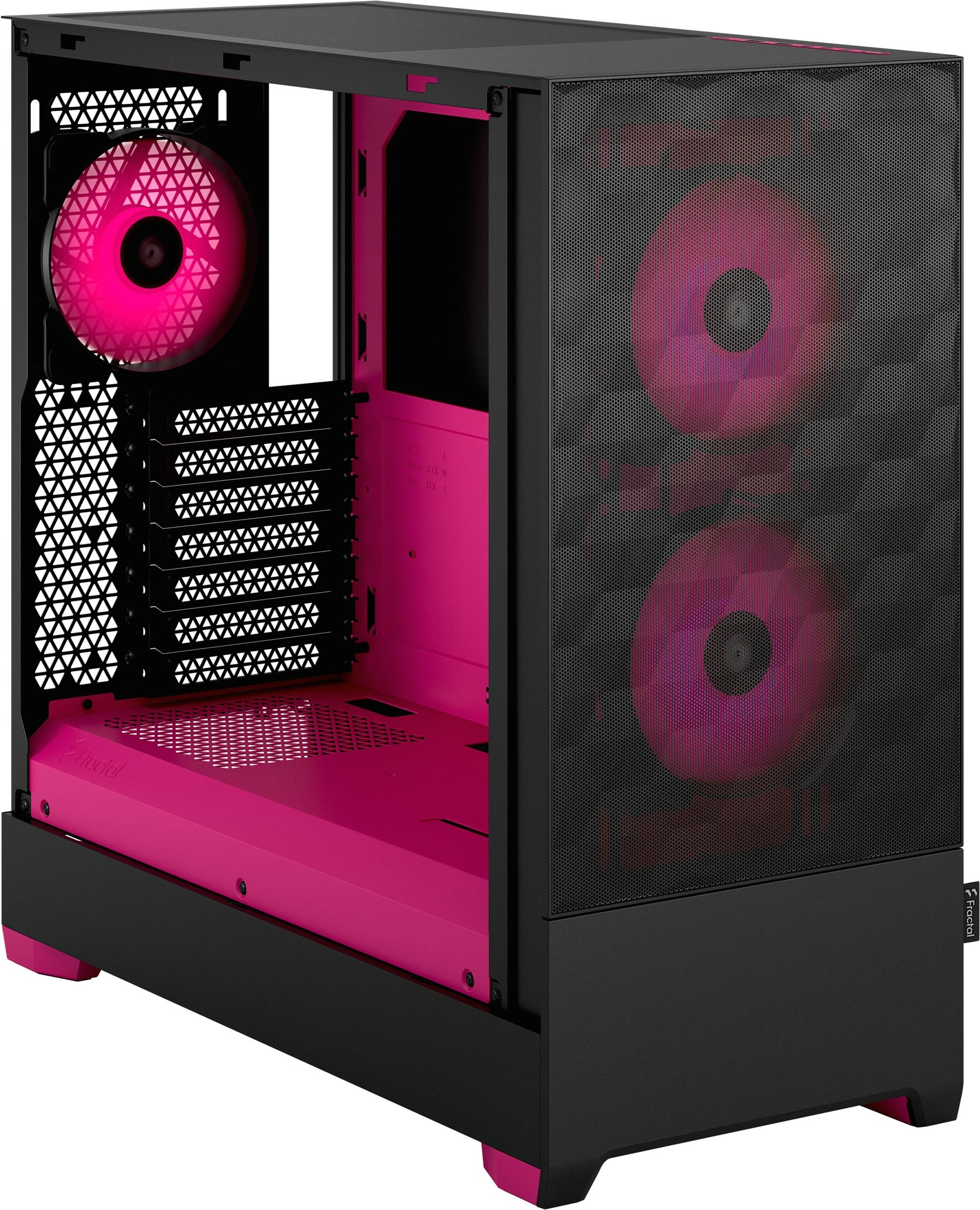 Kasë Fractal Design Pop Air RGB Magenta Core TG, Tower, xham i temperuar, RGB, e zezë/magenta