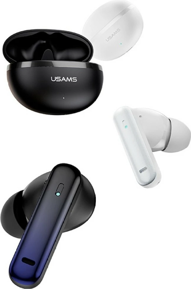 Kufje TWS USAMS Echo E02, Bluetooth 5.3, ANC+ENC, deri 29 orë me kuti, USB-C, e zezë