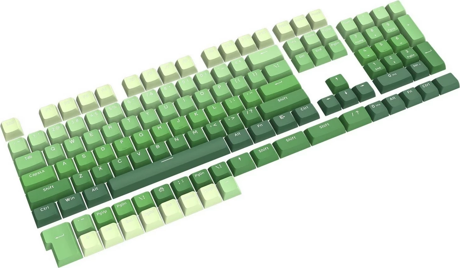 Keycaps Redragon A140, 104 taste, mikrofon, gjelbër