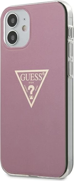 Mbështjellës Guess GUHCP12SPCUMPTPI për iPhone 12 mini 5.4", Metallic Collection, rozë