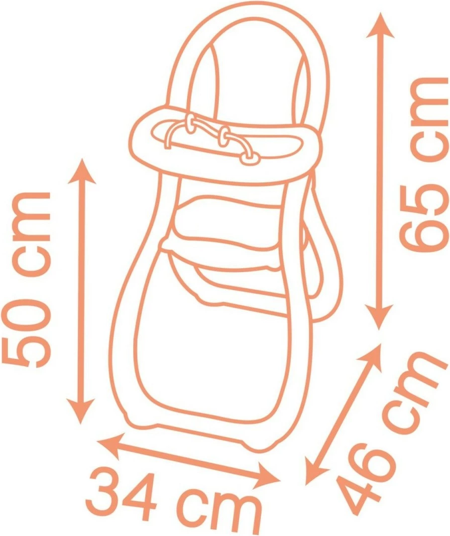 Karrige ushqimi për kukulla Smoby Baby Nurse, plastikë, kafe/rozë/e bardhë