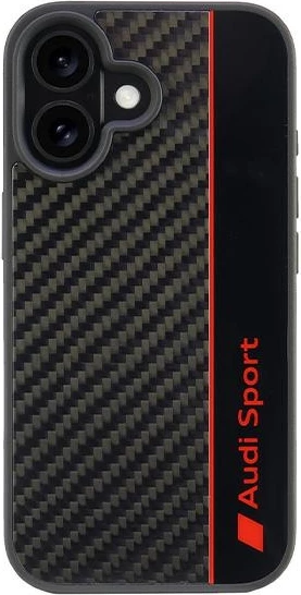 Mbështjellës Audi Carbon Fiber Stripe për iPhone 16 6.1", i zi