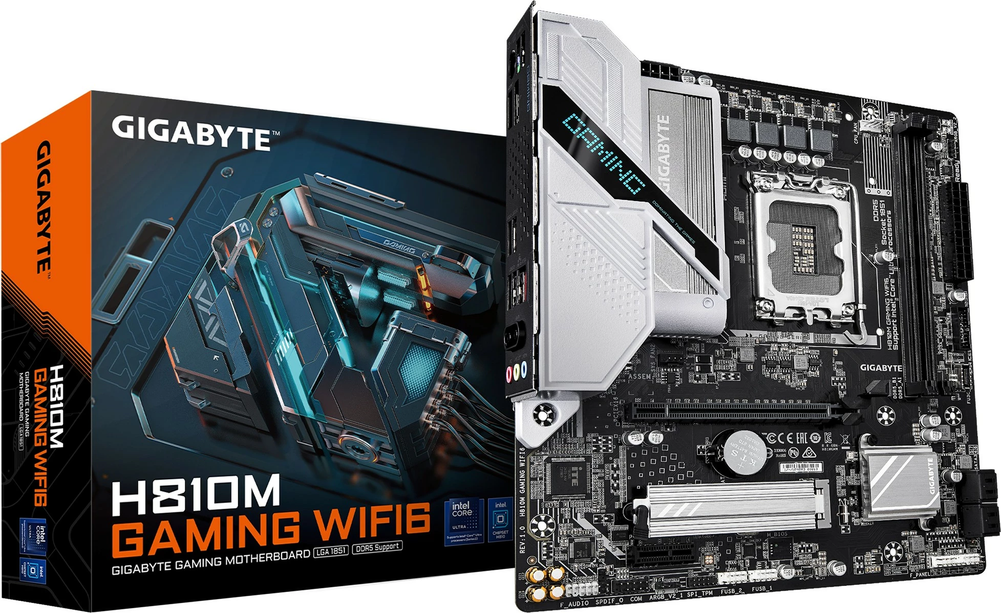 Pllakë amë Gigabyte H810M Gaming WIFI6, Intel Core Ultra (Series 2), DDR5, PCIe 4.0, 2.5GbE, WIFI 6