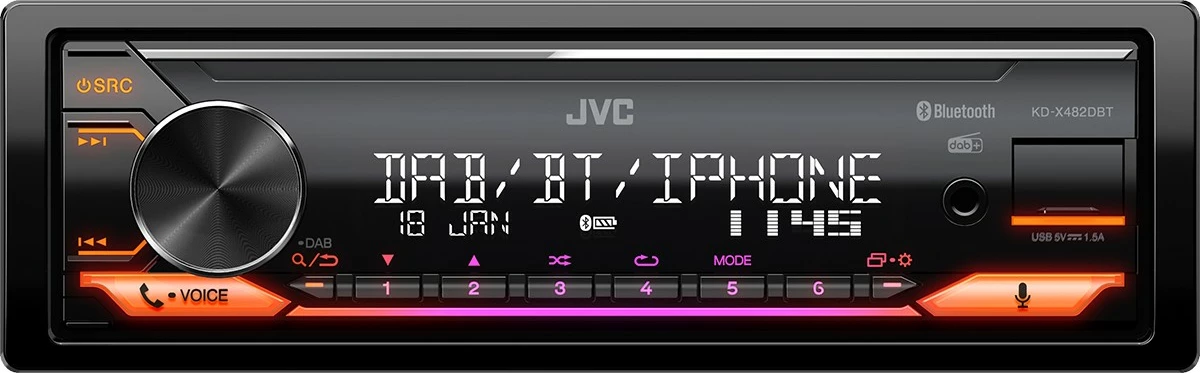 Radio veture JVC KD-X482DBT, Bluetooth, USB, DAB, i zi