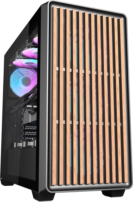 Kasë Darkflash DS900WD me 4 ventilatorë, Midi Tower, xham i fortë, ATX, e zezë