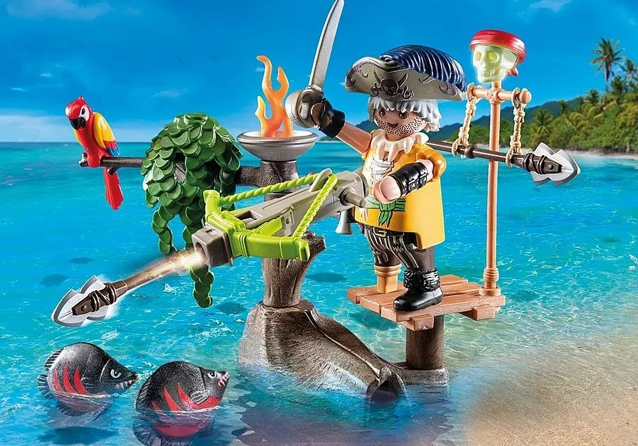 Set figurina Playmobil Pirates 71795 me balistë dhe aksesorë, plastikë
