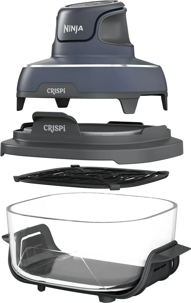 Furrë ajri Ninja CRISPi Single FN101EUGY, 3.8 L, 1700 W, Gri/Blu, enë qelqi
