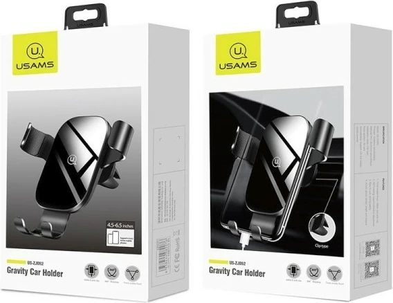 Mbajtës telefoni për veturë USAMS US-ZJ052, për grilë ventilimi, i zi