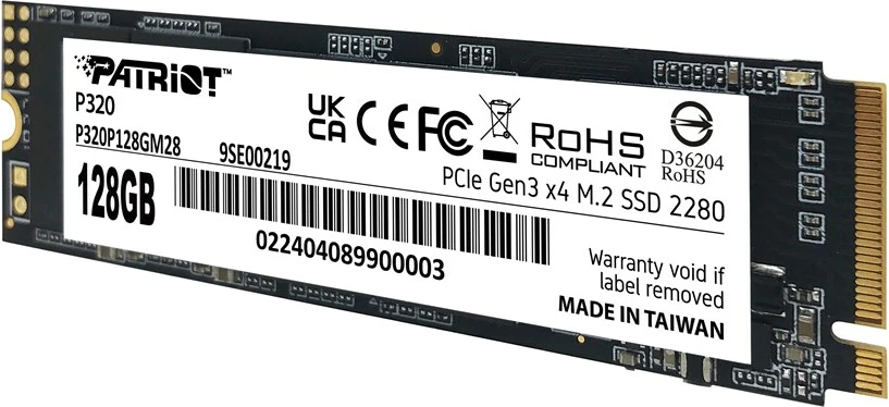 SSD Patriot Memory P320, 128 GB, M.2, PCI Express 3.0, NVMe, i zi