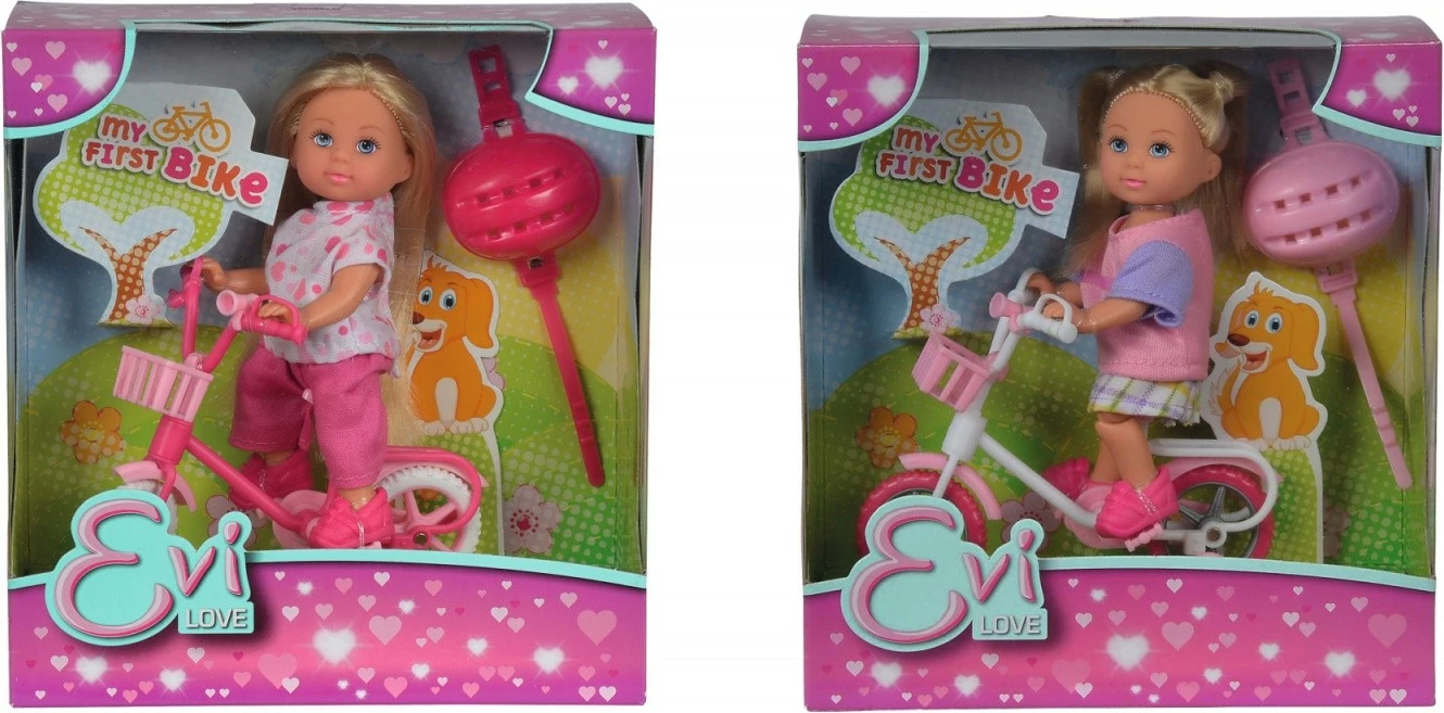 Kukull Evi Love me biçikletë malore, Simba, 12 cm, me helmetë dhe aksesorë, për vajza