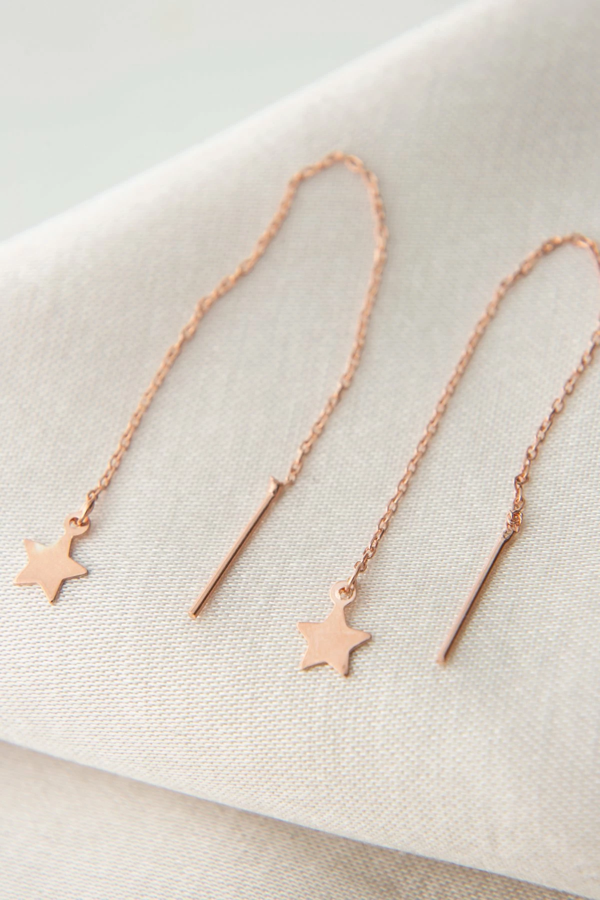 Vathë të hollë argjendi, ngjyrë rozë ari, Elika Silver, TFNY65011