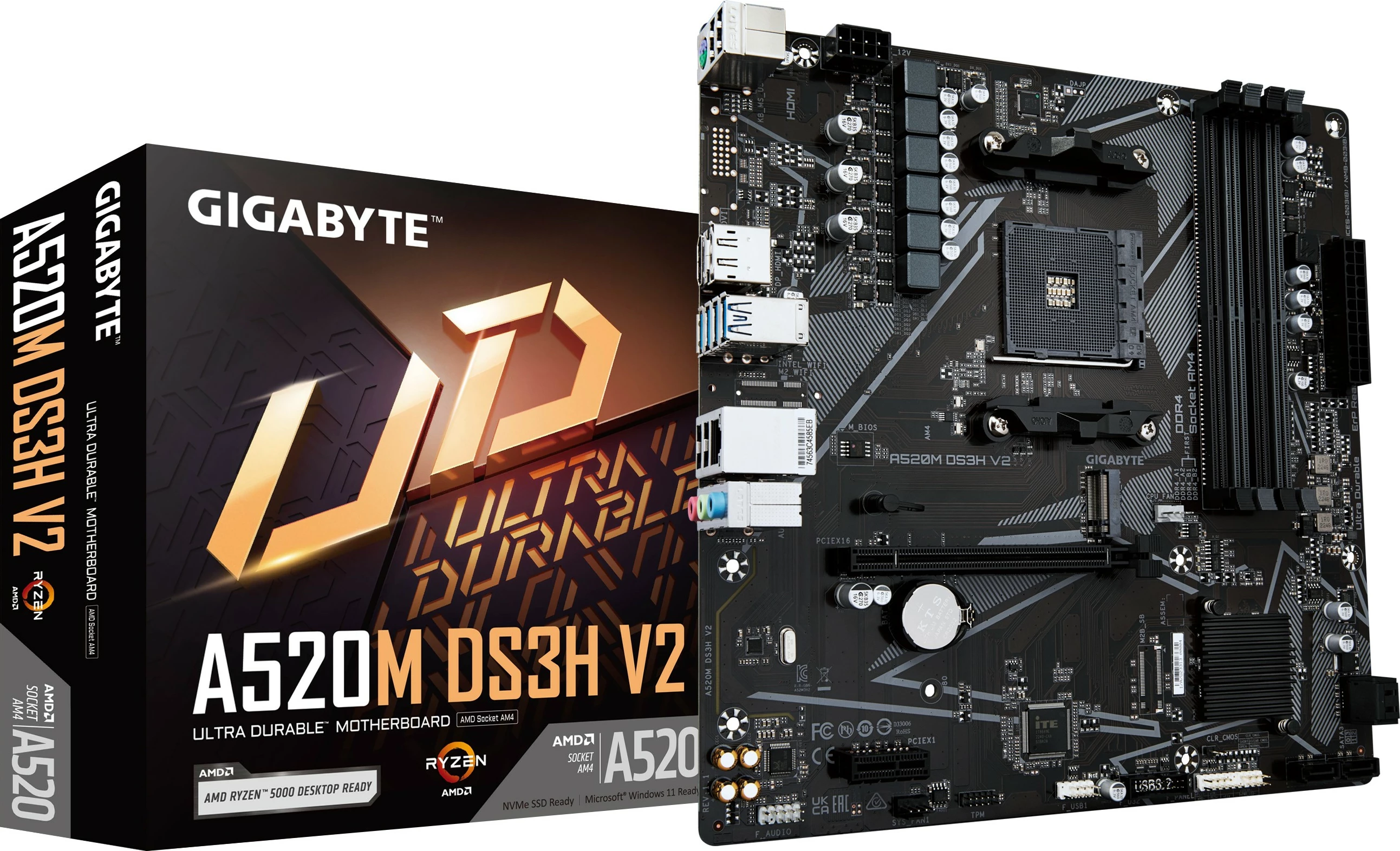 Pllakë amë Gigabyte A520M DS3H V2, Socket AM4, micro ATX