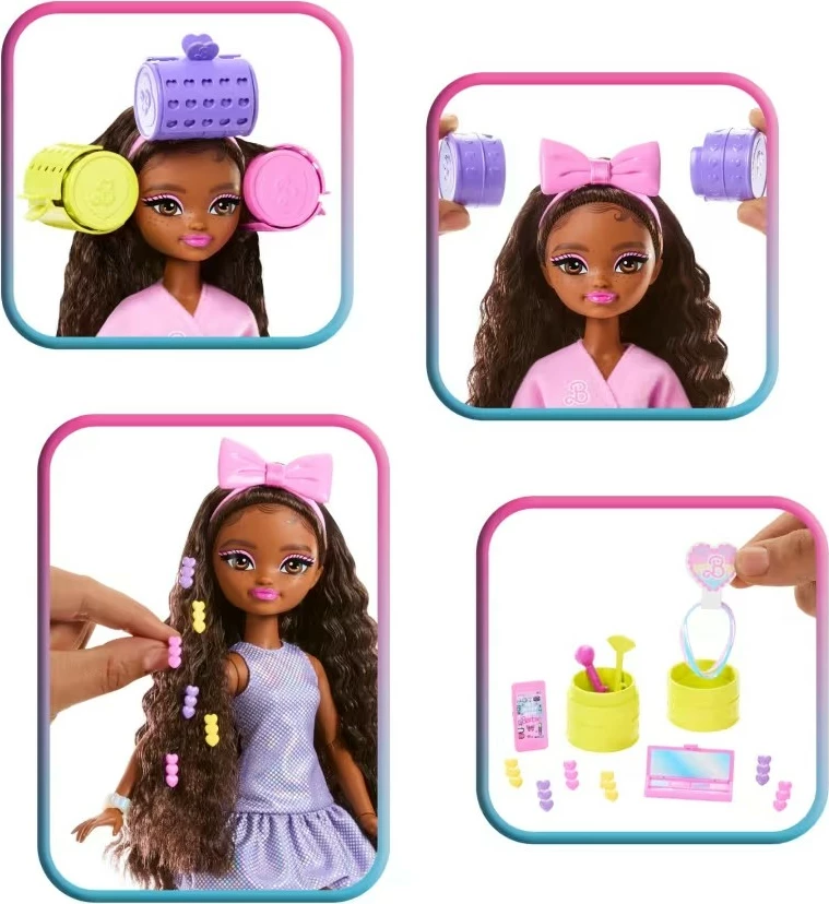 Kukull Barbie Dream Besties Brooklyn Mattel JGG39 me aksesorë, flokë të gjatë, fustan dhe rrobdeshambër, për vajza