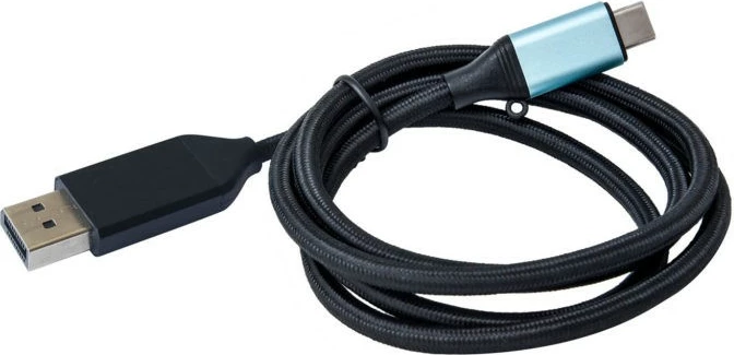 Adapter kabllo USB-C 3.1 në DisplayPort i-tec C31CBLDP60HZ, 150cm, 4K/60Hz, zi/blu