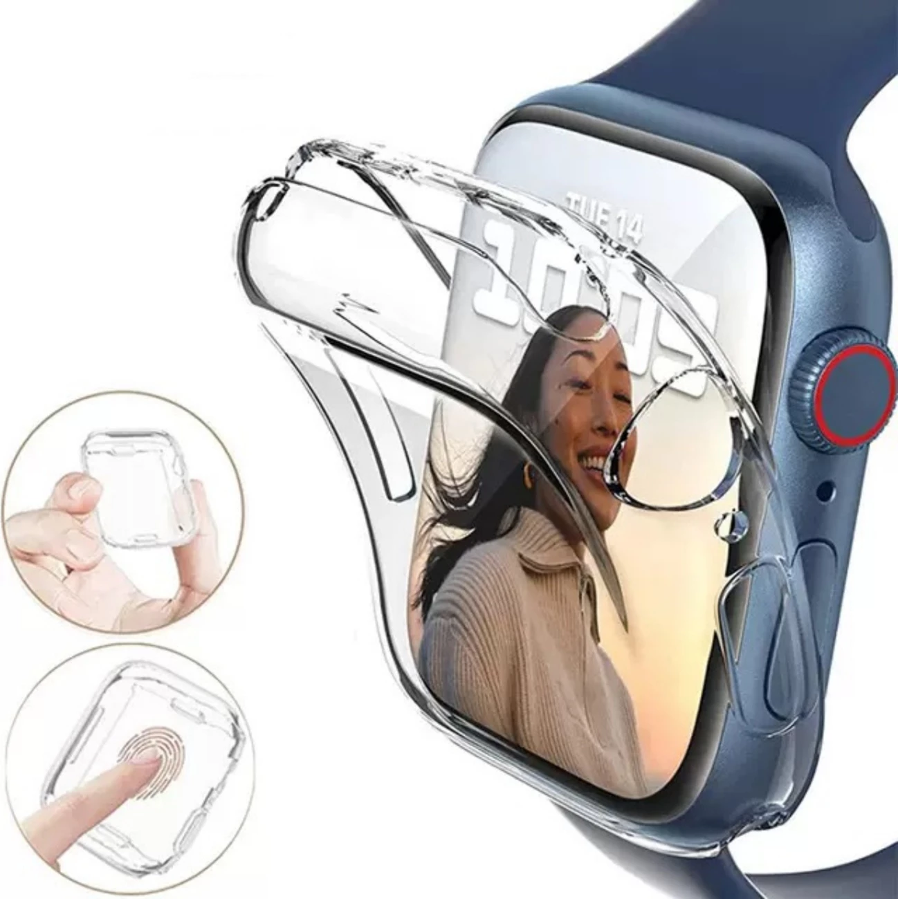Mbështjellës ultra transparent për Apple Watch 46mm Series 10, Hurtel, TPU, Transparent
