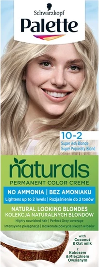 Ngjyrë për flokë Palette Permanent Naturals Color Creme Go Blonde 10-2 Super Ash Blonde për femra
