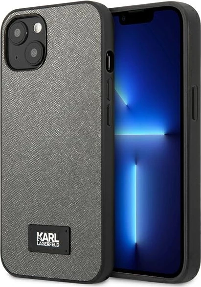 Mbështjellës Karl Lagerfeld KLHCP13SSFMP2DG për iPhone 13 mini, hardcase, argjendtë