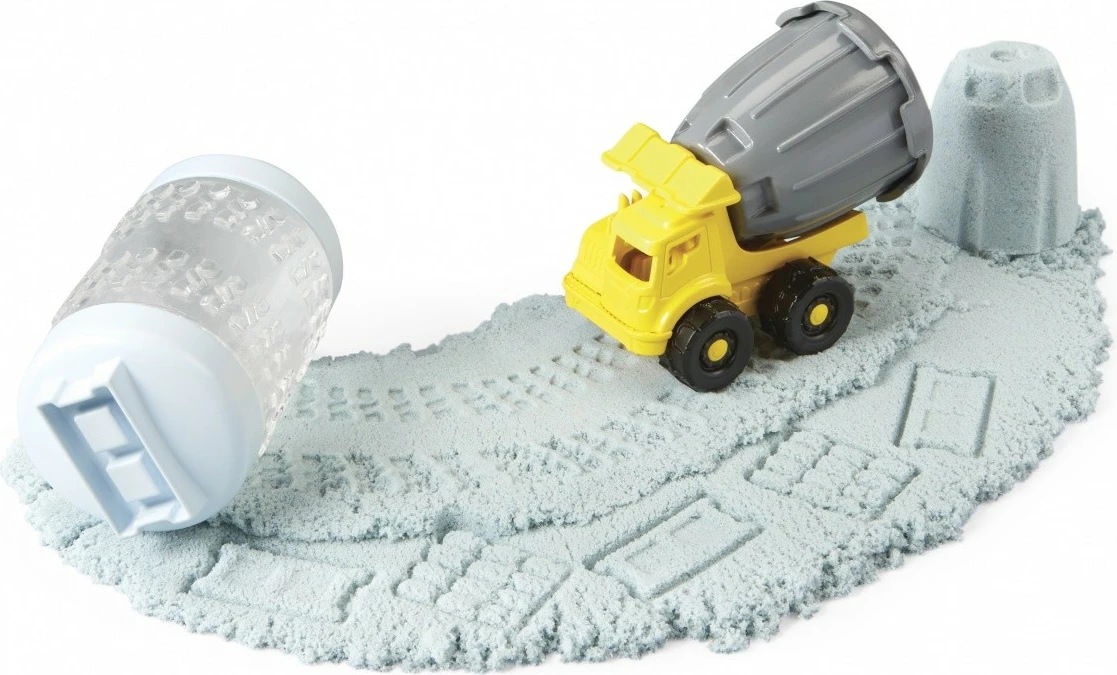 Set lodrash Wonder Factory Never Dry Sand Trucks, MGA, 595168-EUC/532934, me rërë kinetike dhe kamion betoni, plastikë