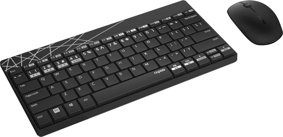 Set tastierë dhe maus RAPOO 8000M, wireless, i zi