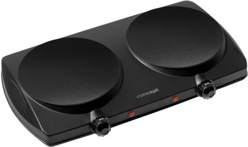 Shporet elektrik me dy pllaka, Concept VE3060, 2500 W, pllaka qeramike 19.2 cm, rregullim temperature, i zi