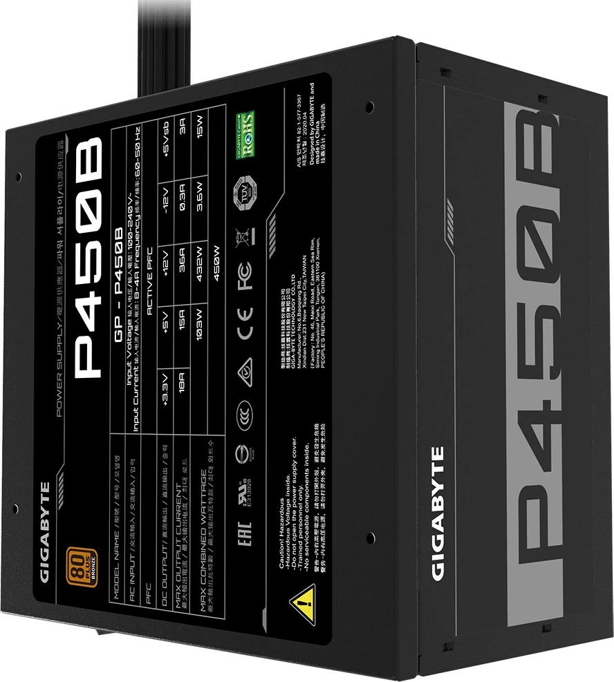 Furnizues energjie Gigabyte P450B, 450W, 24 pin, i zi