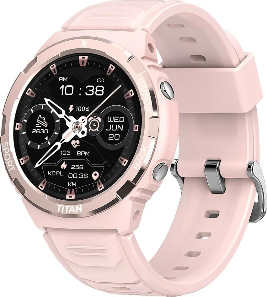 Smartwatch Maxcom FW100 Titan Valkiria, 1.3" AMOLED, 64 MB, Bluetooth, Rozë