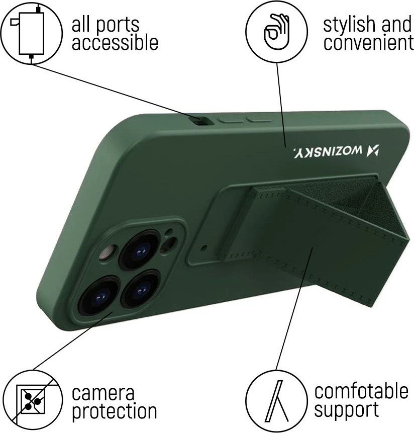 Mbështjellës silikon Wozinsky Kickstand Case për Samsung Galaxy S21 Ultra 5G, Rozë