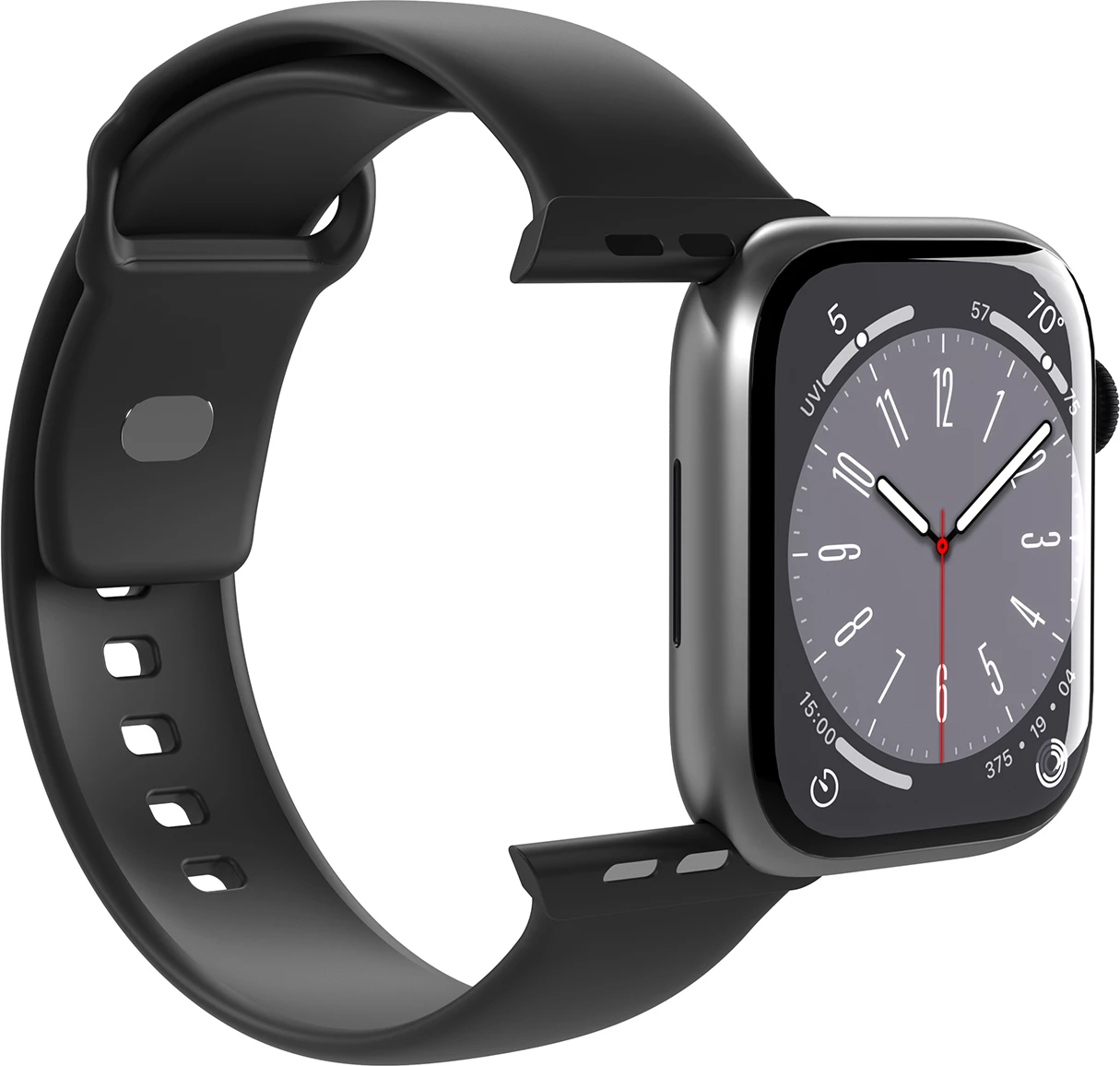 Rrip silikoni për Apple Watch Puro Icon, 38/40/41 mm, i zi, set prej 2 copë