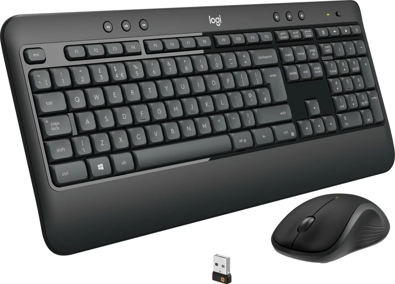 Komplet maus dhe tastierë Logitech MK540 Advanced, Wireless, USB, Membranë, QWERTY, Zi, Bardhë