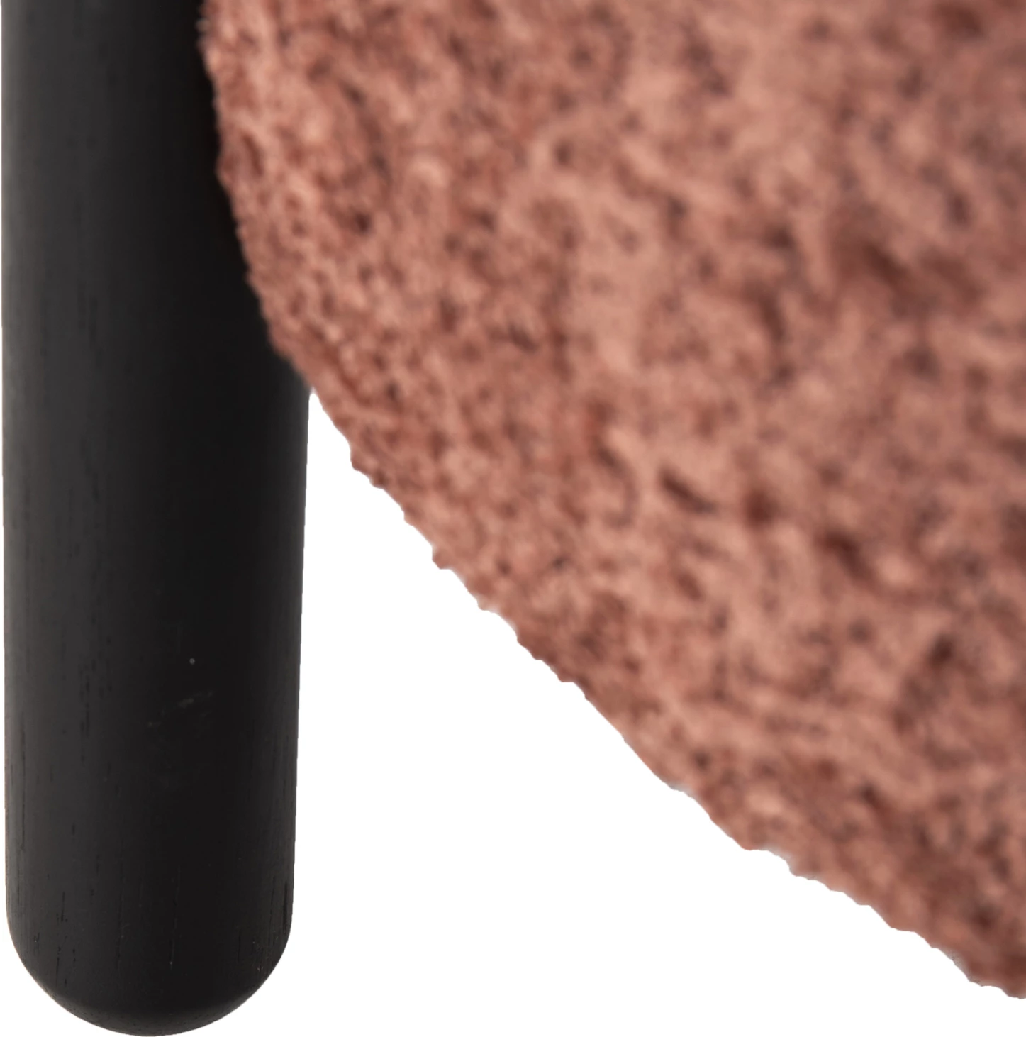 Stol i rrumbullakët EWAN FH9596.02 me pëlhurë boucle rozë dhe këmbë metalike të zeza Φ45x36Hcm