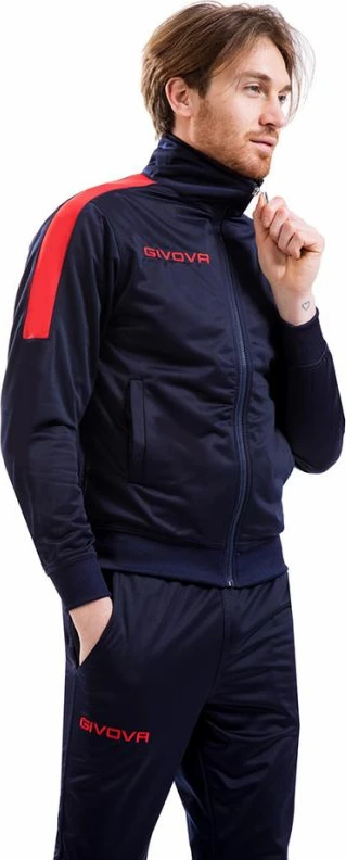 Trenerka për meshkuj Givova, modeli Revolution, ngjyrë blu e errët dhe e kuqe