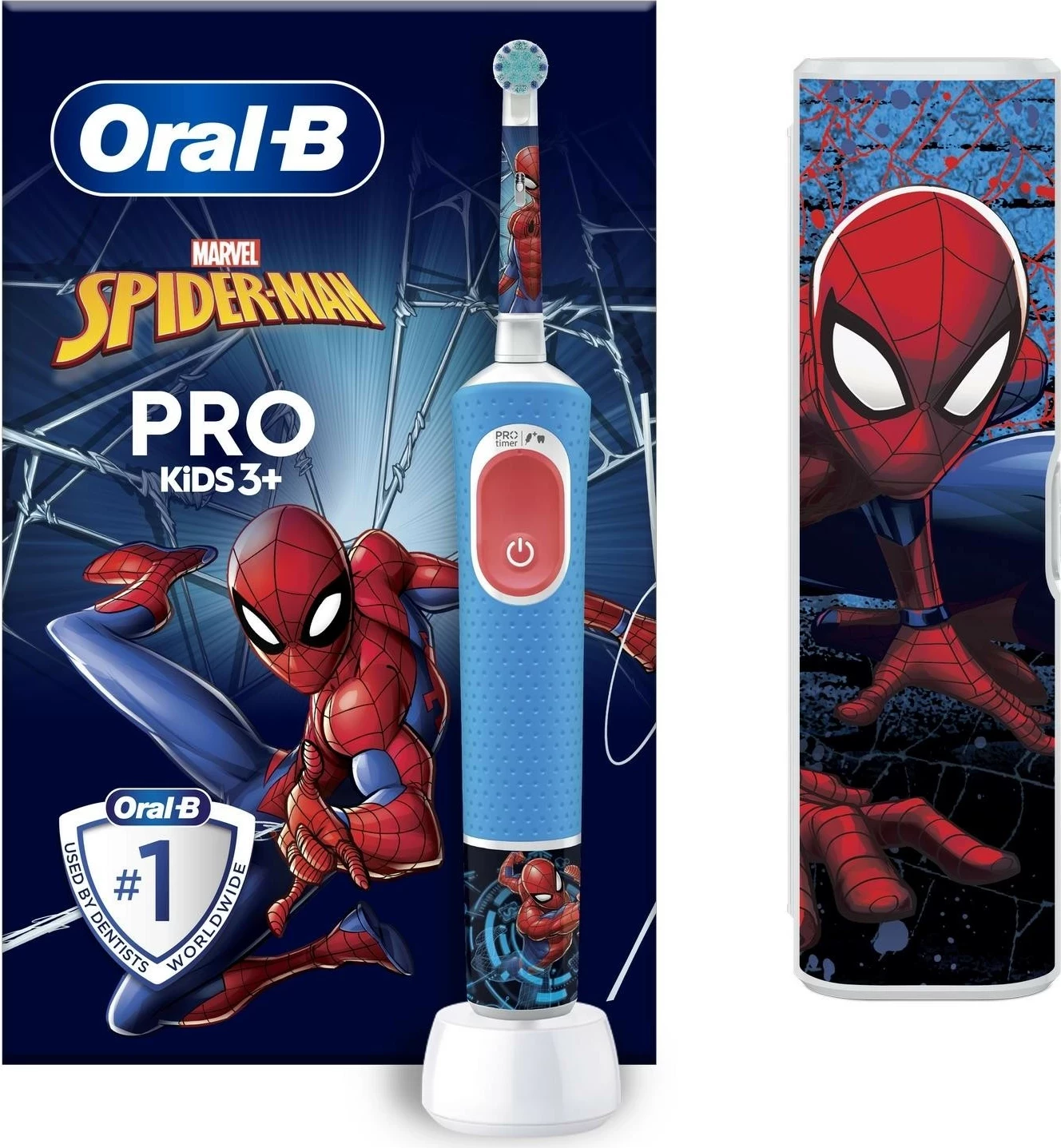 Furçë dhëmbësh elektrike Oral-B Vitality Pro Kids 3+ Spiderman, ngjyrë kaltër