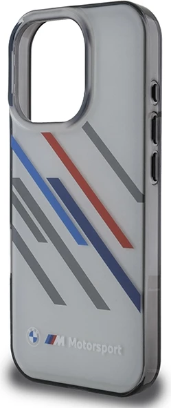Mbështjellës BMW Motorsport IML Random Stripes për iPhone 16 Pro, Gri