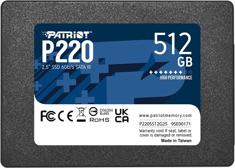 SSD Patriot Memory, P220, 512GB, SATA3, 2,5"