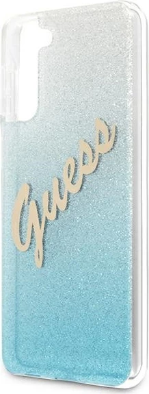 Mbështjellës Guess GUHCS21MPCUGLSBL për Samsung Galaxy S21+, Glitter Gradient, Blu
