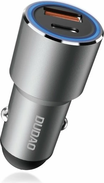 Karikues veture Dudao R4PQ, 22.5W, 2 porta USB-A & USB-C, Gri