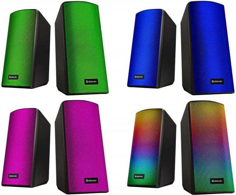 Altoparlantë kompjuteri Defender Spitfire 2.0, Bluetooth, 6W, LED, të zi (set)