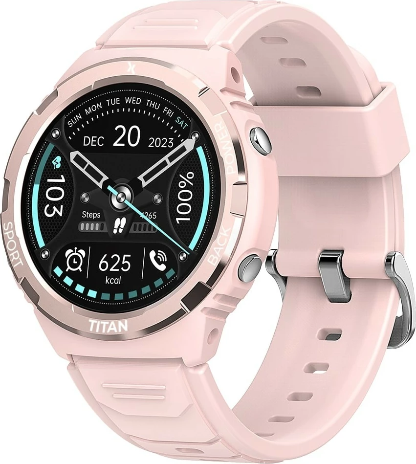 Smartwatch Maxcom FW100 Titan Valkiria, 1.3" AMOLED, 64 MB, Bluetooth, Rozë