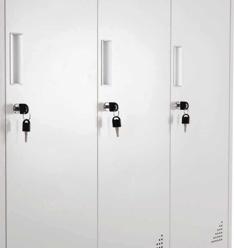 Dollap metalik BRAILA FH5546.11 6 kabinete me çelësa, ngjyrë gri e lehtë, 90x45x185H cm