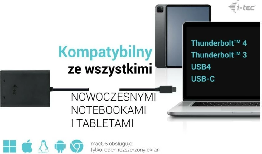 Docking station i-tec C31DUAL4K60DP, USB-C, 2x DisplayPort, i zi