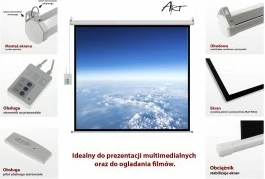Ekran elektrik projekcioni ART EL F106 16:9, 106 inç, 234x131cm, me pilot