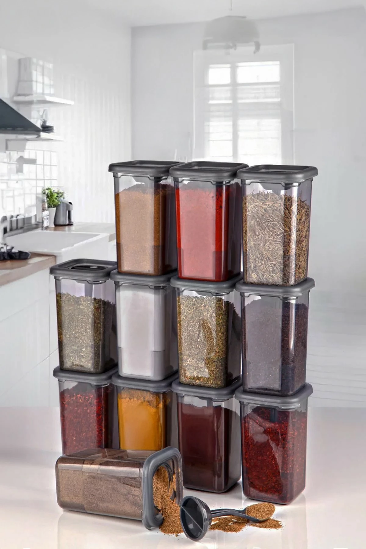 Set kuti për organizim (12 copë), ngjyrë antracit, Hermia, MCH009763