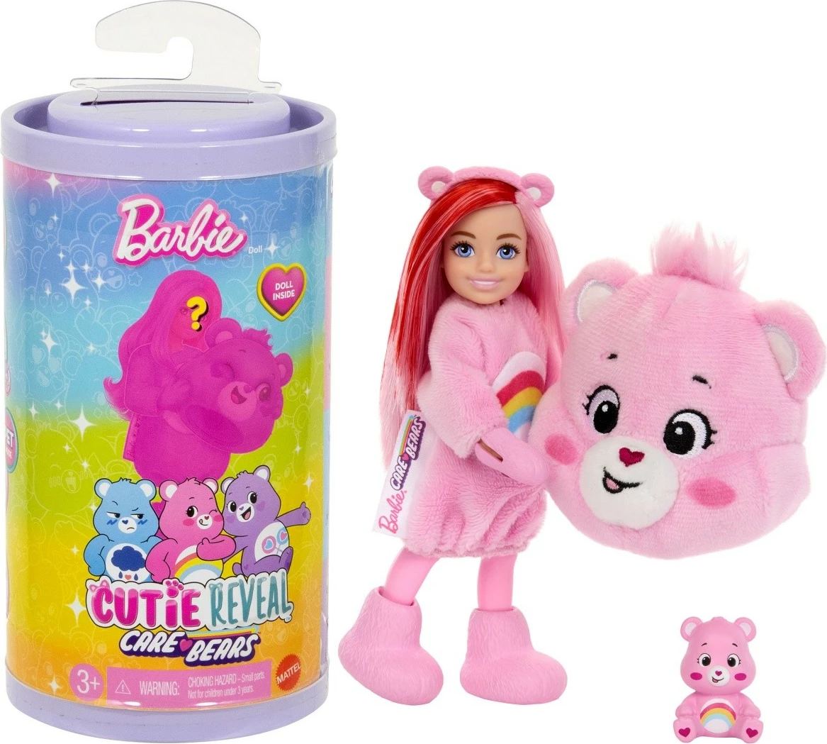 Kukull Barbie Chelsea Cutie Reveal Care Bears, Mattel JCN97, me aksesorë, Rozë