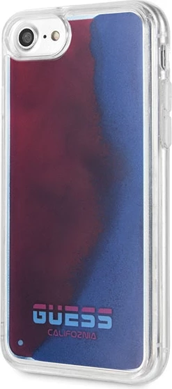 Mbështjellës Guess California Glow in the dark për iPhone 7/8/SE 2020, Kuq