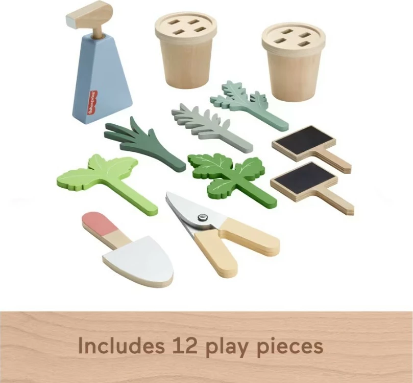 Set lodrash prej druri për kopshtari, Fisher Price, HXT84, shumëngjyrësh, 12 pjesë